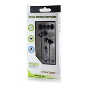 Pure Lines Metal Stereo Earphone Black - PLMSTEARPHBK