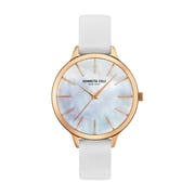 Kenneth Cole Classic Watch For Women with White Genuine Leather Strap