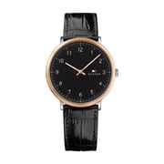 Tommy Hilfiger JAMES Watch For Men with Black Leather Strap