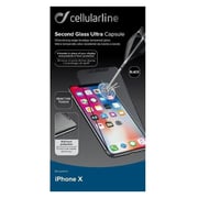 Cellular Line Tempered Glass Screen Protector Black Frame For Apple iPhone X