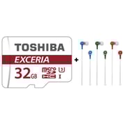Toshiba EXCERIA M302 32GB MicroSDHC Card+ Toshiba D100E Headphone
