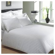 Cover Queen 245X265cm Satin Stripe With 2 Pillow cover White