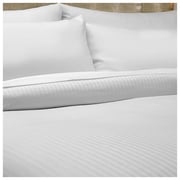 Cover Queen 245X265cm Satin Stripe With 2 Pillow cover White