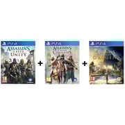 PS4 Assassins Creed Unity + Assassins Creed Chronicles + Assassins Creed Origins Game