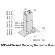 Fagor Built In Wall Mounting Hood 9CFV62XA