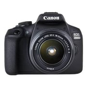 Canon EOS 2000D DSLR Camera Black With 18-55mm IS II Lens + 75-300mm III Lens