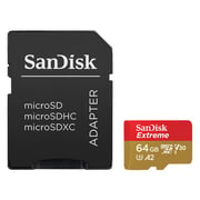 Sandisk SDSQXA2064GGN6MA Extreme Memory Cared Micro SDXC 64GB + SD Adapter