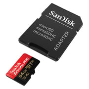 بطاقة ذاكرة سانديسك SDSQXCY064GGN6MA اكستريم برو مايكرو SDXC 64 جيجابايت+محول SD