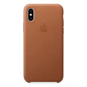 Apple Leather Case Saddle Brown For iPhone XS