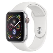 Apple Watch Series 4 GPS + Cellular 44mm Stainless Steel Case With White Sport Band