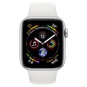 Apple Watch Series 4 GPS + Cellular 44mm Stainless Steel Case With White Sport Band