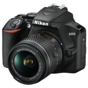 كاميرا نيكون رقمية بعدسة أحادية عاكسة سوداء طراز D3500 مع عدسة AF-P بصيغة DX وفتحة بؤرة f/3.5-5.6G وخاصية تقليل الاهتزازVR.