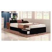 Three-Drawer Storage Queen Bed With Mattress Black