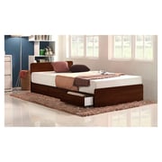Three-Drawer Storage Super King Bed Without Mattress Brown