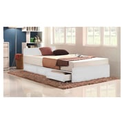 Three-Drawer Storage Super King Bed Without Mattress White