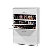 Two-Door Big Foot Shoe Cabinet in White Color