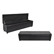 Leatherette Storage Benches Large Bench Black