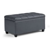 Sienna Storage Ottoman Bench Grey