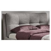 Plush Tufted Padded Headboard Queen with Mattress Grey