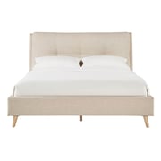 Plush Tufted Padded Headboard King with Mattress Beige