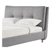 Plush Tufted Padded Headboard King with Mattress Grey