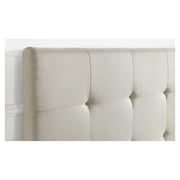 Cream Upholstered Blind Tufted Super King Bed Without Mattress Beige