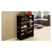 Five-Tier Wooden Shoe Rack Organiser (Black)