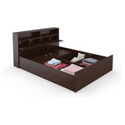 Engineered Wood King Bed With Storage without Mattress Walnut