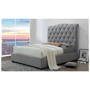 Shannon Upholstered Platform Bed King without Mattress Grey