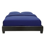 Brown Upholstered Platform Super King Bed without Mattress Brown