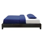 Brown Upholstered Platform Super King Bed without Mattress Brown