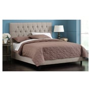 White Velvet Tufted Queen Bed with Mattress Light Grey