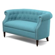 Huntingdon Chesterfield Loveseat in Turquoise Blue Color