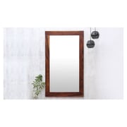 Tulip Rectangular Wall Mirror Solid Wood Frame Walnut
