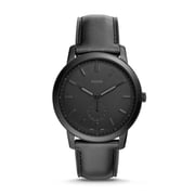 Fossil FS5447 The Minimalist Two-Hand Black Leather Watch