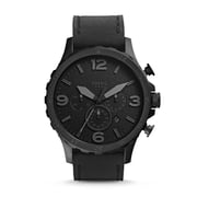 Fossil JR1354 Nate Chronograph Black Leather Watch