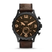 Fossil JR1487 Nate Chronograph Brown Leather Watch