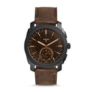 Fossil FTW1163 Hybrid Smartwatch - Q Machine Dark Brown Leather