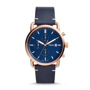 Fossil FS5404 The Commuter Chronograph Navy Leather Watch