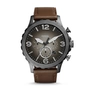 Fossil JR1424 Nate Chronograph Brown Leather Watch