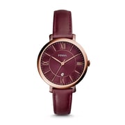 Fossil ES4099 Jacqueline Three-Hand Date Wine Leather Watch