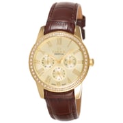 Omax PL10G15I Women's Multifunction Leather Watch