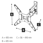 Hama 118103 Full Motion Swivel Wall Bracket 32-65