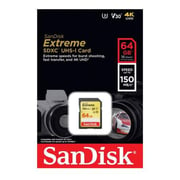 بطاقة سانديسك SDSDXV6-064G-GNCIN Extreme SDXC سعة 64 جيجابايت