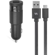 Rivacase Car Charger 2.4A W/Micro USB Cable 1M Black VA4222BD1