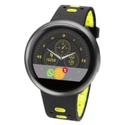 MyKronoz ZeRound2HR Premium Brushed Black Smart Watch - Black/Yellow