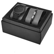 Fossil Minimalist Gift Set Black Leather Watch For Men