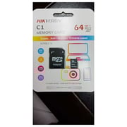 Hikvision 64GB microSD Memory Card W/Adapter HS-TF-C1
