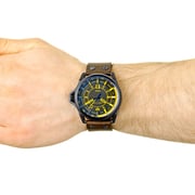 Diesel DZ1718 Leather watch with three-hand Dark Brown Mens Watch