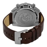Diesel DZ4340 Overflow dark brown leather with a stainless steel Mens Watch